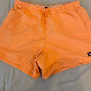 orange patagonia shorts